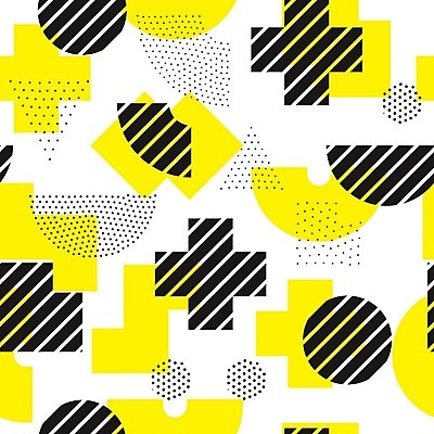 EPS 해외이미지 모양 디자인 선 백그라운드 패턴 일러스트 추상 사람없음 그래픽 노란색 검은색 원형 플랫 기하학 팝 스타일 멤피스디자인 해외202004 해외일러스트 도형 컬러 무늬 파일형식 벡터