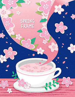 꽃잎 분홍색 백그라운드 잎 일러스트 프레임 따뜻함 사람없음 봄풍경 봄 벚꽃 차 찻잔 꽃차 봄향기 프레임일러스트 봄배경 국내일러스트 AI파일 식물 계절 꽃 음료 컬러 잔 풍경 차_음료 파일형식 벡터