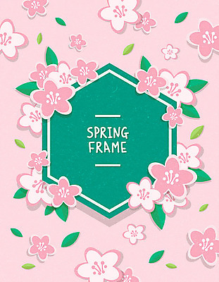꽃잎 분홍색 백그라운드 일러스트 나뭇잎 프레임 따뜻함 사람없음 봄풍경 봄 벚꽃 프레임일러스트 봄배경 국내일러스트 AI파일 계절 꽃 컬러 잎 풍경 파일형식 벡터