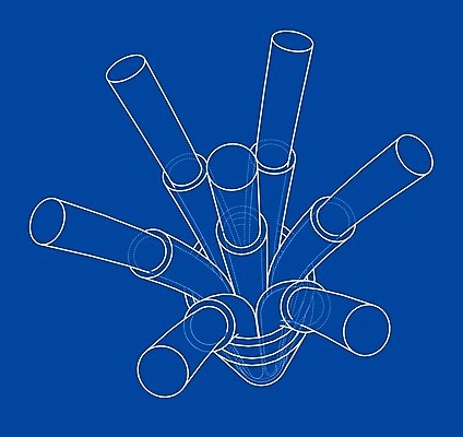 EPS 해외이미지 산업 선 백그라운드 곡선 일러스트 부분 추상 기술 3D 검은색 자료 힘 장비 에너지 흰색 네트워크 연결 스케치 유연 전자 윤곽 철사 지휘자 튜브 고립 구리 설치 전압 공급 와이어프레임 배선 해외202004 해외일러스트 컬러 무늬 미술 한자 음악가 원소 디지털합성 파일형식 벡터