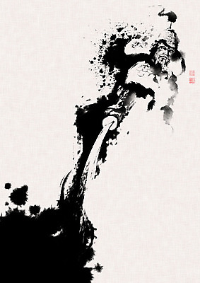 PSD 남자 일러스트 캘리그라피 붓터치 한명 들기 사람 성인 역사 칼 동양화 번짐 위인 장군 갑옷 이순신 성인남자한명만 애국선열 국내일러스트 투구모자 직업 1 모션 미술 보호장비 남자한명만 성인남자만 파일형식 애국 효과