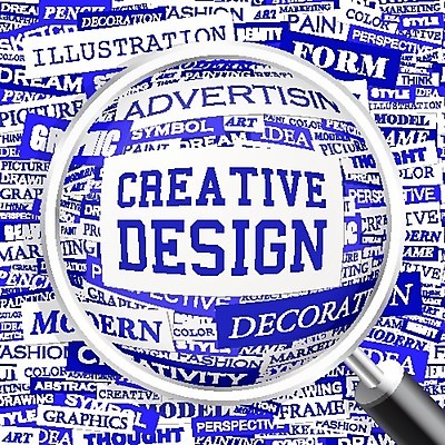 EPS 해외이미지 디자인 백그라운드 컨셉 일러스트 비즈니스 텍스트 돋보기 아이디어 창조 사람없음 그래픽 파란색 단어 업무 확대 서식 창의력 창의성 프로젝트 스타일 해외202004 해외일러스트 문자 컬러 작업 파일형식 벡터