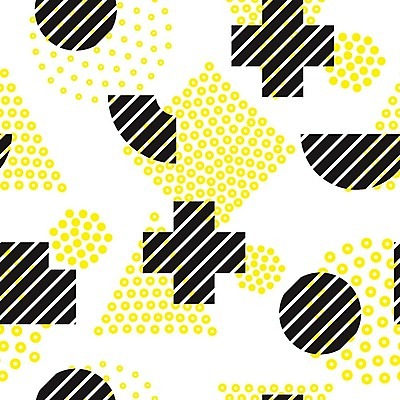 EPS 해외이미지 모양 디자인 선 백그라운드 패턴 일러스트 추상 사람없음 그래픽 노란색 검은색 원형 플랫 기하학 팝 스타일 멤피스디자인 해외202004 해외일러스트 도형 컬러 무늬 파일형식 벡터