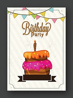 EPS 해외이미지 행복 리본 일러스트 선물 이벤트 사람없음 파티 케이크 축하 생일 초대 축하카드 생일축하 생일카드 해외202004 해외일러스트 기념일 감정 컨셉 디저트 카드_감사 파일형식 벡터