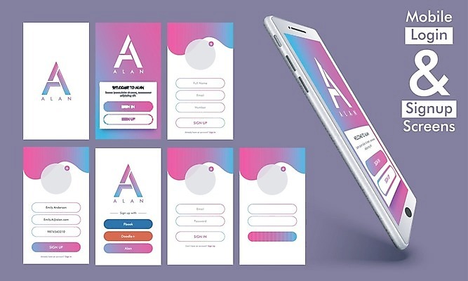 EPS 해외이미지 템플릿 일러스트 비즈니스 모바일 사람없음 스마트폰 세트 유행 디지털 스크린 이메일 플랫 어플리케이션 페이지 온라인 전자상거래 UI 계좌 구독 로그인 마케팅 소프트웨어 웹디자인 인터페이스 터치스크린 목업 와이어프레임 사용자 해외202004 해외일러스트 금융 핸드폰 스마트기기 파일형식 벡터