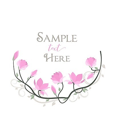 EPS 해외이미지 꽃 분홍색 일러스트 사람없음 낭만 목련 꽃프레임 프레임일러스트 해외202004 해외일러스트 식물 컬러 컨셉 프레임 파일형식 벡터