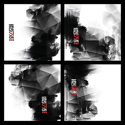 EPS 해외이미지 백그라운드 일러스트 수묵화 미술 타이포그라피 사람없음 세트 검은색 먹 번짐 국경 해외202004 해외일러스트 문자 컬러 서예 문화예술 파일형식 벡터 효과