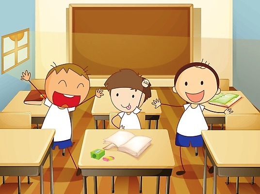 EPS 해외이미지 학생 여자 어린이교육 교육 남자 어린이 의자 일러스트 창문 교실 학교 탁자 사람 소년 책 유치원 책상 해외202004 해외일러스트 가구 파일형식 벡터