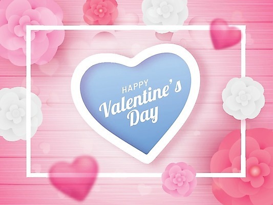 EPS 해외이미지 꽃 행복 분홍색 일러스트 발렌타인데이 사랑 사람없음 하트 축하 해외202004 해외일러스트 모양 식물 감정 컬러 컨셉 데이이벤트 파일형식 벡터