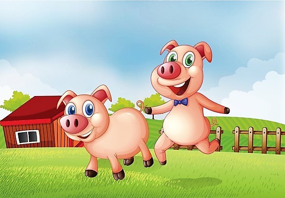 EPS 해외이미지 나무 식물 동물 구름 잎 밭 채소 일러스트 자연 하늘 미소 사람없음 야외 파란색 농작물 울타리 농장 농경지 점프 가축 흰색 농부 오두막 그림 외양간 밭일 해외202004 해외일러스트 자연요소 직업 컬러 농업 모션 표정 담장 생태계 파일형식 벡터