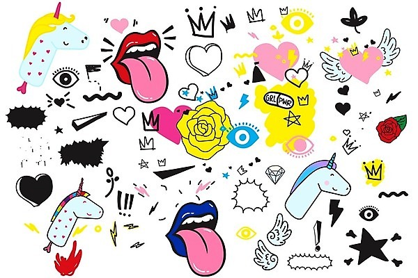 EPS 해외이미지 모양 디자인 옷 별 백그라운드 스티커 셔츠 패턴 날개 일러스트 부분 학교 왕관 미술 타이포그라피 그래픽 세트 장미 유행 하트 느낌표 낙서 인쇄 시원함 크리스탈 만화 혀 입술 오브젝트 사인 그림 복고 모음 엘리먼트 유니콘 팝 스타일 힙스터 해외202004 해외일러스트 자연요소 문자 기호 교육 패션 꽃 상의 무늬 문화예술 신체부위 입 광석 파일형식 벡터