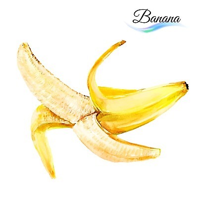 EPS 해외이미지 디자인 음식 백그라운드 과일 일러스트 수채화 바나나 미술 사람없음 노란색 달콤 그림 유기농 내추럴 해외202004 해외일러스트 웰빙 컬러 문화예술 맛 파일형식 벡터