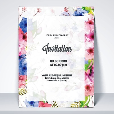 EPS 해외이미지 템플릿 배너 기념일 꽃 분홍색 백그라운드 잎 꽃무늬 일러스트 추상 수채화 프레임 이벤트 사람없음 장식 컬러풀 파티 보라색 축제 봄 축하 초대 국경 해외202004 해외일러스트 식물 계절 컬러 컨셉 무늬 파일형식 벡터