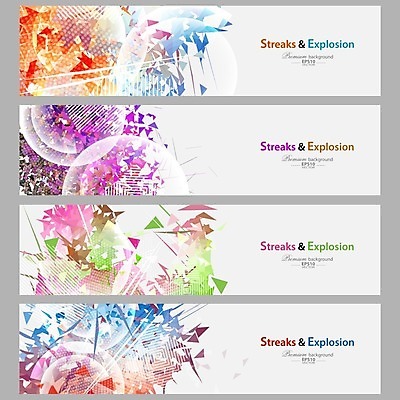 EPS 해외이미지 배너 백그라운드 패턴 일러스트 추상 사람없음 세트 컬러풀 모자이크 기하학 해외202004 해외일러스트 컬러 무늬 파일형식 벡터