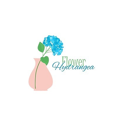 EPS 해외이미지 잎 일러스트 사람없음 파란색 꽃병 흰배경 수국 해외일러스트 식물 꽃 컬러 백그라운드 흰색 파일형식 벡터