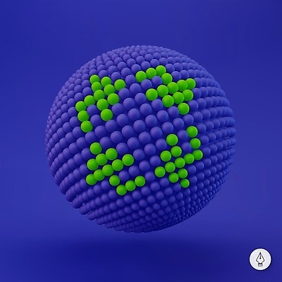 EPS 해외이미지 백그라운드 일러스트 공 사람없음 3D 환경 재활용 과학기술 네트워크 오염 에코 회전 하이테크 재활용품 해외202004 해외일러스트 기술 디지털합성 친환경 파일형식 벡터