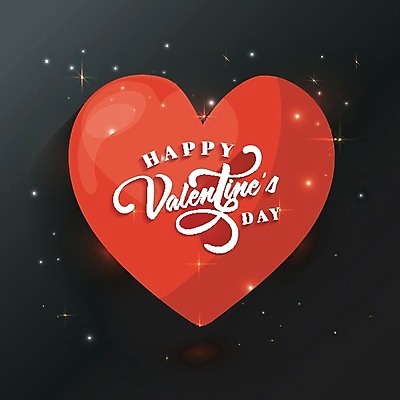 EPS 해외이미지 일러스트 발렌타인데이 사랑 타이포그라피 사람없음 빨간색 검은색 하트 축하 해외202004 해외일러스트 모양 문자 감정 컬러 컨셉 데이이벤트 파일형식 벡터