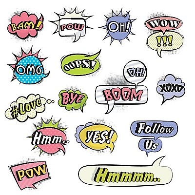 EPS 해외이미지 말풍선 스티커 일러스트 텍스트 프레임 사람없음 단어 컬러풀 표현 만화 팝아트 코믹 카툰스타일 레터링 효과 해외202004 해외일러스트 문자 컬러 그림 파일형식 벡터