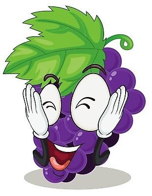 EPS 해외이미지 클립아트 행복 일러스트 포도 사람없음 보라색 음식캐릭터 해외202004 해외일러스트 일러캐릭터 캐릭터 감정 음식 컬러 과일 파일형식 벡터