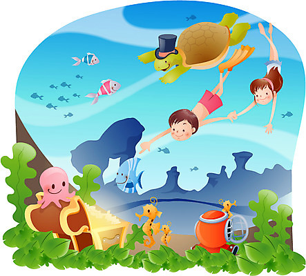 EPS 계절 여자 어린이교육 교육 남자 어린이 바다 일러스트 상상 방학 여름방학 어류 사람 두명 여름 친구 바닷속 수영 거북이 잠수 어린이만 국내일러스트 관계 파충류 휴가 수중 수중동물 수상스포츠 파일형식 벡터 여름_계절