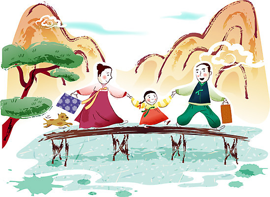 EPS 주간 나무 구름 계절 여자 명절 남자 일러스트 가족 하늘 산 선물 사람 야외 세명 강 추석 가을 소나무 강아지 한복 귀성길 추석선물 가교 국내일러스트 자연요소 식물 한국전통 전통 건축물 기념일 관계 반려동물 개 전통의상 파일형식 벡터 명절선물