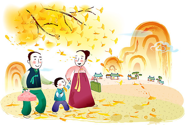 EPS 주간 구름 계절 여자 명절 남자 고건축 일러스트 가족 하늘 기와집 선물 사람 초원 야외 세명 추석 마을 가을 한복 은행잎 은행나무 귀성길 추석선물 국내일러스트 자연요소 나무 한국전통 전통 건축물 기념일 잎 관계 한옥 전통의상 파일형식 벡터 명절선물