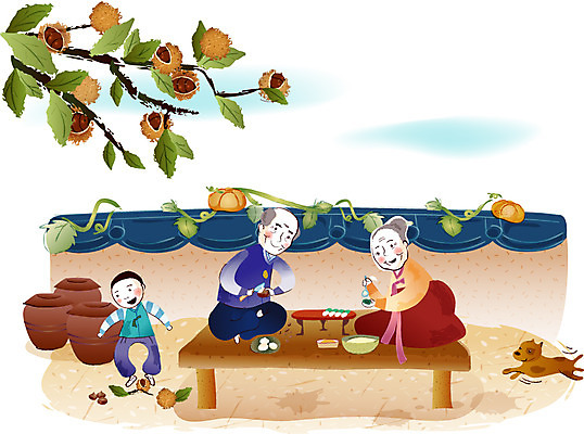 EPS 주간 계절 여자 명절 남자 일러스트 하늘 호박 떡 사람 야외 세명 담장 추석 가을 항아리 강아지 덩굴 밤 밤송이 한복 송편 평상 밤나무 국내일러스트 자연요소 나무 식물 한국전통 전통 기념일 채소 반려동물 견과류 도자기 개 밤_견과류 전통의상 파일형식 벡터