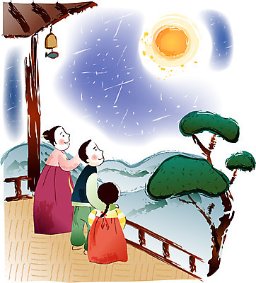 EPS 나무 계절 여자 명절 남자 일러스트 가족 밤하늘 산 사람 야외 세명 추석 종 보름달 달 가을 소나무 야간 한복 달맞이 국내일러스트 자연요소 식물 한국전통 전통 기념일 관계 하늘 전통의상 파일형식 벡터