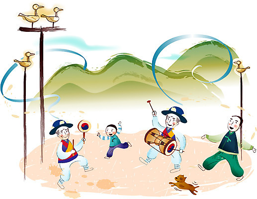 EPS 주간 한국전통 계절 명절 남자 일러스트 타악기 산 국악기 사람 여러명 야외 추석 전통놀이 공연 가을 장대 강아지 한복 풍물놀이 사물놀이 전통공연 장구 소고 목기러기 남자만 국내일러스트 자연요소 전통 기념일 악기 다수 놀이 한국 국악 이벤트 반려동물 개 전통의상 파일형식 벡터