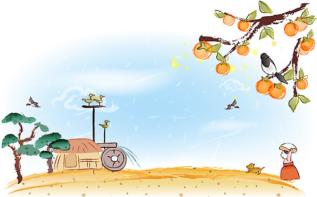 EPS 주간 사계절 계절 여자 명절 백그라운드 고건축 일러스트 자연 하늘 한국 초가집 감 사람 풍경 야외 추석 마을 가을 소나무 장대 강아지 감나무 까치 홍시 목기러기 여자만 가을배경 국내일러스트 자연요소 나무 전통 건축물 기념일 아시아 과일 조류 한옥 반려동물 개 생태계 파일형식 벡터 가을_계절