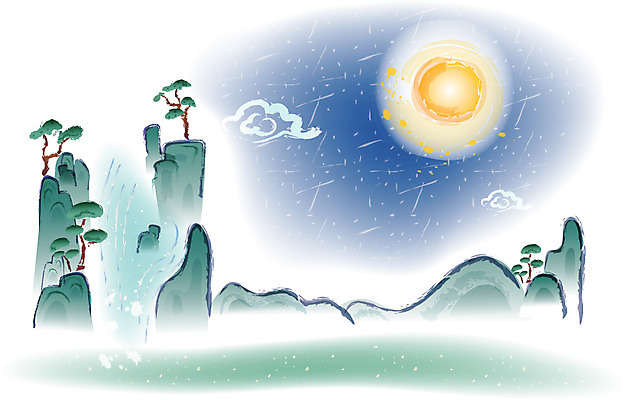 EPS 나무 구름 사계절 계절 명절 백그라운드 일러스트 자연 밤하늘 하늘 산 한국 풍경 사람없음 야외 추석 절벽 달 가을 야간 달빛 가을배경 국내일러스트 자연요소 식물 전통 기념일 아시아 생태계 파일형식 벡터 가을_계절