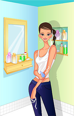 EPS 라이프스타일 웰빙 여자 일러스트 휴식 실내 한명 서기 사람 상반신 20대 성인 취미 라이프 생활 여름 거울 욕실 피부관리 화장실 화장대 로션 바디로션 보습 여자만 여자한명만 성인여자만 청년만 청년여자만 성인한명만 청년여자한명만 성인여자한명만 성인만 국내일러스트 1 계절 가구 컨셉 모션 청년 내부 뷰티 화장품 파일형식 벡터