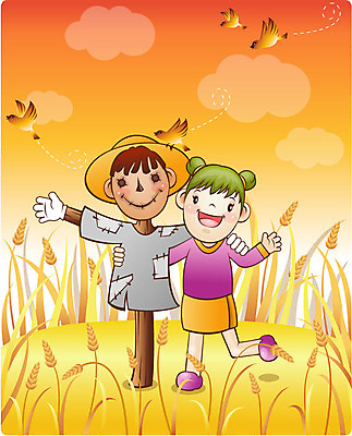 EPS 전신 구름 사계절 계절 여자 초등학생 어린이 일러스트 상상 자연 조류 하늘 한명 서기 사람 소녀 야외 10대 벼 가을 허수아비 보리 참새 여자만 여자한명만 소녀만 국내일러스트 자연요소 동물 1 학생 농업 모션 청소년 곡류 생태계 어린이만 파일형식 벡터