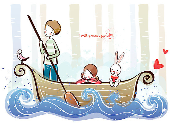 EPS 커플 여자 남자 행복 감정 데이트 일러스트 조류 사랑 사람 20대 두명 10대 토끼 선박 국내일러스트 동물 수상교통 포유류 관계 청소년 청년 반려동물 파일형식 벡터