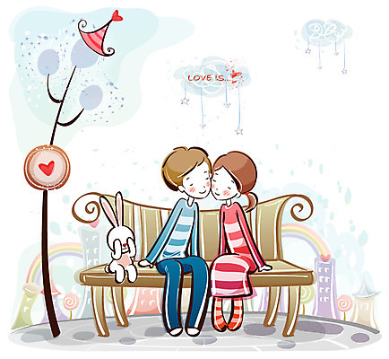 EPS 커플 공공시설 여자 남자 행복 감정 가로등 벤치 데이트 일러스트 사랑 사람 20대 야외 두명 10대 토끼 도시 국내일러스트 의자 포유류 관계 청소년 청년 반려동물 시설 파일형식 벡터