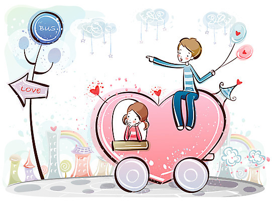 EPS 커플 여자 남자 행복 감정 데이트 일러스트 자동차 사랑 사람 20대 두명 10대 하트 도시 버스정류장 풍선 국내일러스트 모양 육상교통 관계 청소년 청년 역 파일형식 벡터