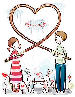 EPS 커플 여자 남자 행복 감정 데이트 일러스트 사랑 사람 20대 두명 10대 토끼 빼빼로 빼빼로데이 국내일러스트 포유류 관계 데이이벤트 청소년 디저트 청년 반려동물 막대과자 파일형식 벡터