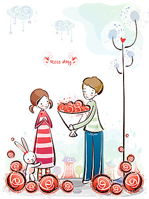EPS 커플 공공시설 여자 남자 행복 감정 꽃다발 프로포즈 가로등 데이트 일러스트 선물 사랑 사람 20대 두명 10대 장미 토끼 도시 로즈데이 국내일러스트 꽃 포유류 관계 데이이벤트 청소년 청년 반려동물 시설 파일형식 벡터