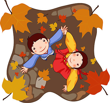 EPS 커플 계절 여자 명절 남자 어린이 단풍 낙엽 일러스트 사람 야외 두명 추석 가을 한복 어린이만 국내일러스트 한국전통 전통 기념일 잎 관계 전통의상 파일형식 벡터