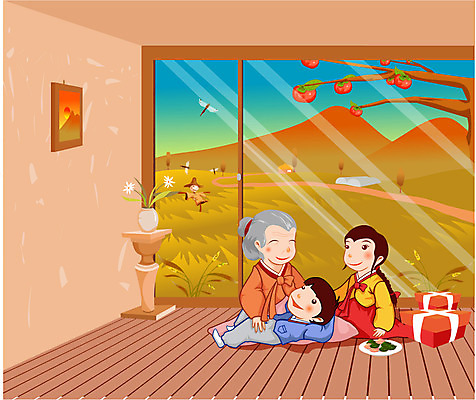 EPS 주간 계절 여자 명절 남자 꽃 액자 일러스트 창문 가족 산 실내 감 선물 사람 초원 세명 추석 꽃병 가을 잠자리 한복 감나무 송편 허수아비 추석선물 국내일러스트 자연요소 나무 식물 한국전통 전통 기념일 곤충 농업 과일 관계 떡 내부 전통의상 파일형식 벡터 명절선물