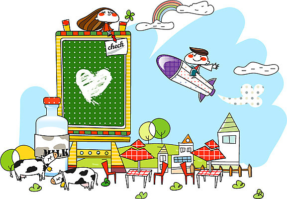 EPS 주간 구름 여자 남자 무지개 일러스트 비즈니스 유리병 사람 야외 두명 새싹 칠판 우유 로켓 파라솔 젖소 즐거움 국내일러스트 자연요소 식물 감정 병_용기 유제품 소 파일형식 벡터