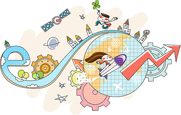 EPS 여자 남자 화살표 지구 인터넷 일러스트 비즈니스 주택 첨단산업 사람 두명 글로벌 글로벌비즈니스 인공위성 로켓 비즈니스맨 비즈니스우먼 즐거움 톱니바퀴 상승 인터넷산업 국내일러스트 감정 산업 컨셉 통신 건물 직장인 파일형식 벡터