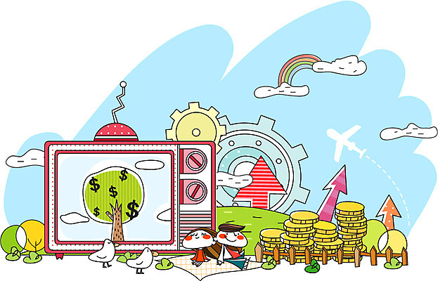 EPS 주간 나무 구름 여자 남자 화살표 무지개 돈 일러스트 비즈니스 오리 사람 야외 두명 금융 경제 울타리 텔레비전 비즈니스맨 비즈니스우먼 즐거움 돗자리 톱니바퀴 상승 금화 국내일러스트 자연요소 식물 감정 컨셉 조류 전자제품 담장 직장인 재산 황금 파일형식 벡터