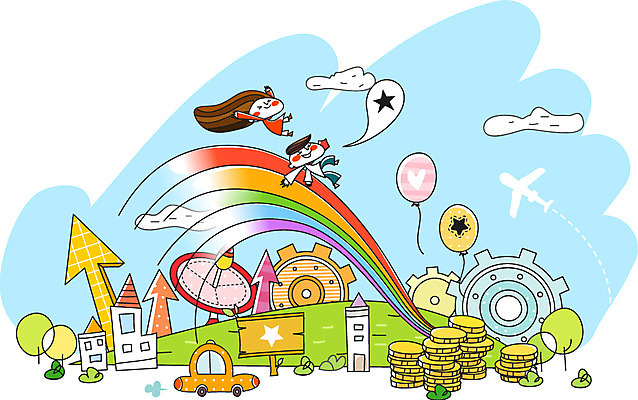 EPS 주간 여자 남자 화살표 무지개 돈 일러스트 비즈니스 자동차 주택 사람 야외 두명 금융 경제 팻말 비즈니스맨 비즈니스우먼 즐거움 톱니바퀴 상승 금화 위성안테나 풍선 국내일러스트 자연요소 감정 육상교통 컨셉 프레임 안테나 건물 직장인 재산 황금 파일형식 벡터