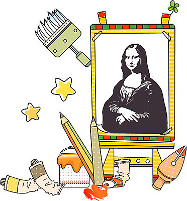 EPS 아이콘 미술 사람없음 연필 펜 페인트 물감 미술도구 붓 이젤 페인트통 페인트붓 모나리자 2D아이콘 문화예술 학용품 통 필기구 오브젝트 파일형식 벡터