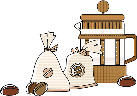 EPS 아이콘 커피 음식 사람없음 원두 커피메이커 커피자루 2D아이콘 음료 자루 커피용품 파일형식 벡터