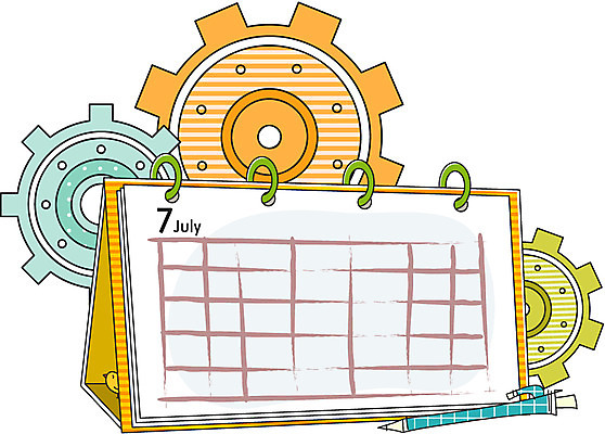 EPS 아이콘 사람없음 사무용품 달력 시간 톱니바퀴 2D아이콘 문구용품 파일형식 벡터