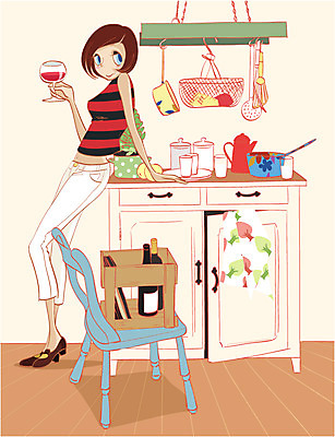 EPS 우먼라이프 여자 가구 의자 일러스트 식재료 휴식 실내 한명 사람 20대 성인 인테리어 주방 와인 와인병 리빙 여자만 여자한명만 성인여자만 청년만 청년여자만 성인한명만 청년여자한명만 성인여자한명만 성인만 혼족 국내일러스트 1 라이프스타일 디자인 생활용품 컨셉 병_용기 주류 청년 내부 싱글라이프 파일형식 벡터