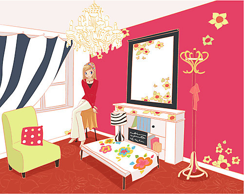 EPS 우먼라이프 여자 가구 거실 의자 일러스트 창문 탁자 휴식 실내 한명 사람 20대 성인 인테리어 소파 평화 커튼 옷걸이 서랍장 샹들리에 리빙 여자만 여자한명만 성인여자만 청년만 청년여자만 성인한명만 청년여자한명만 성인여자한명만 성인만 국내일러스트 1 라이프스타일 디자인 생활용품 컨셉 조명 청년 내부 파일형식 벡터