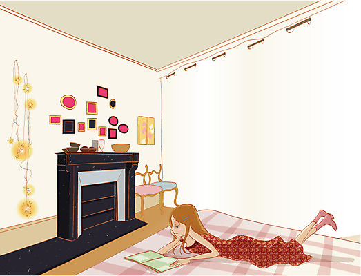 EPS 우먼라이프 여자 액자 거실 의자 일러스트 휴식 실내 한명 사람 20대 성인 인테리어 독서 평화 벽난로 리빙 여자만 여자한명만 성인여자만 청년만 청년여자만 성인한명만 청년여자한명만 성인여자한명만 성인만 국내일러스트 1 라이프스타일 디자인 가구 컨셉 청년 내부 파일형식 벡터